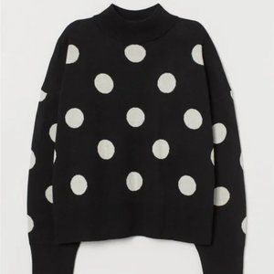 H&M Polka Dot Knit Mock-neck sweater